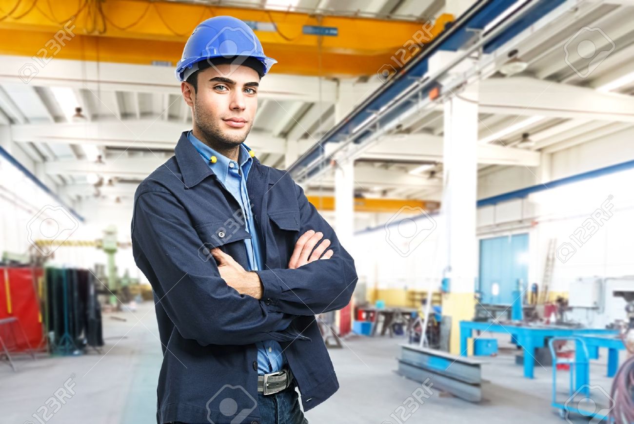 17696443 Portrait of an engineer at work Stock Photo engineer plant industrial
