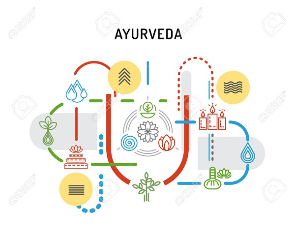 53169712 Ayurveda illustration icon vata pitta kapha Ayurvedic body types Ayurvedic infographic Healthy lifes Stock Vector1