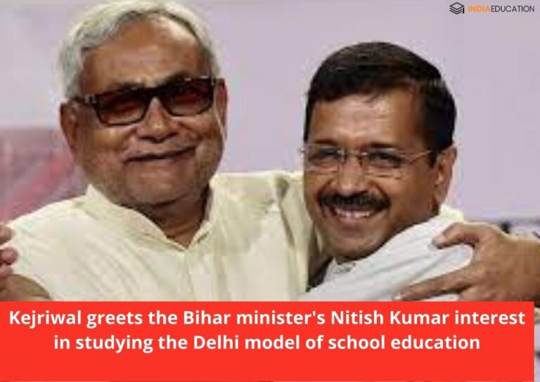 Kejriwal greets the Bihar ministers Nitish Kumar interest in studying the Delhi model of school education 1