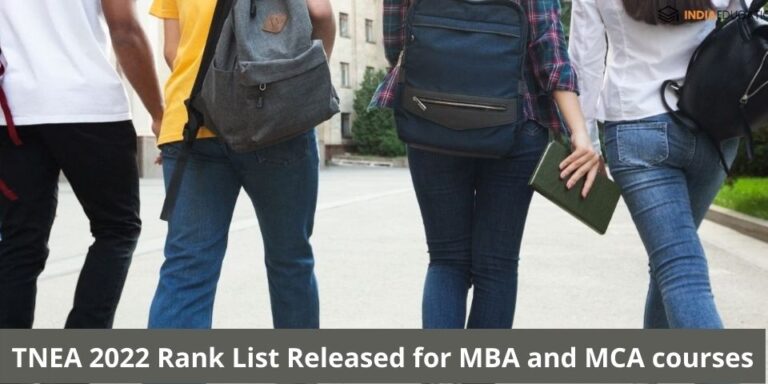 TNEA 2022 Rank List Released for MBA and MCA courses