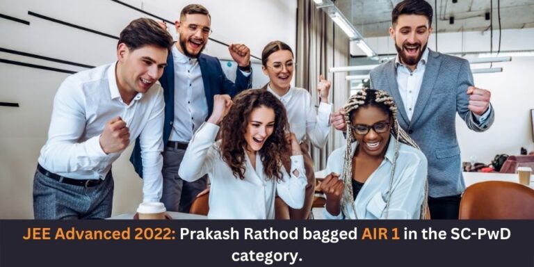 JEE Advanced 2022 Prakash Rathod bagged AIR 1 in the SC PwD category.
