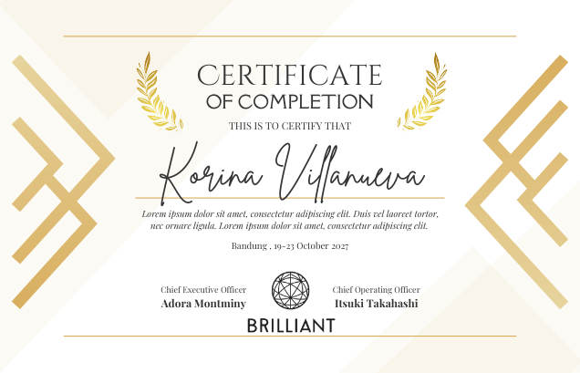 Brilliant certificate