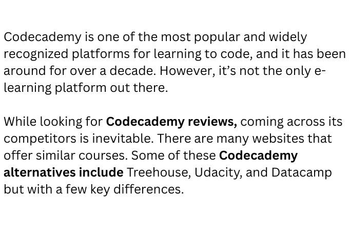 Comparing Codecademy with Competitors
