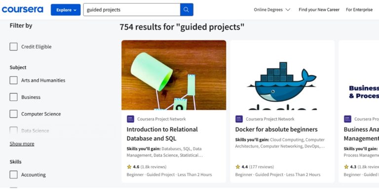 Coursera Guided Projects