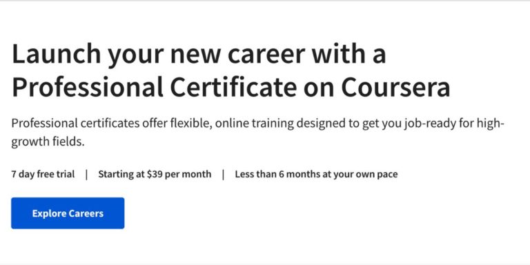 Coursera professional certificate
