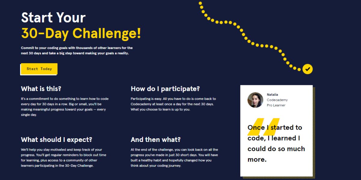 Codecademy 30 days challenge