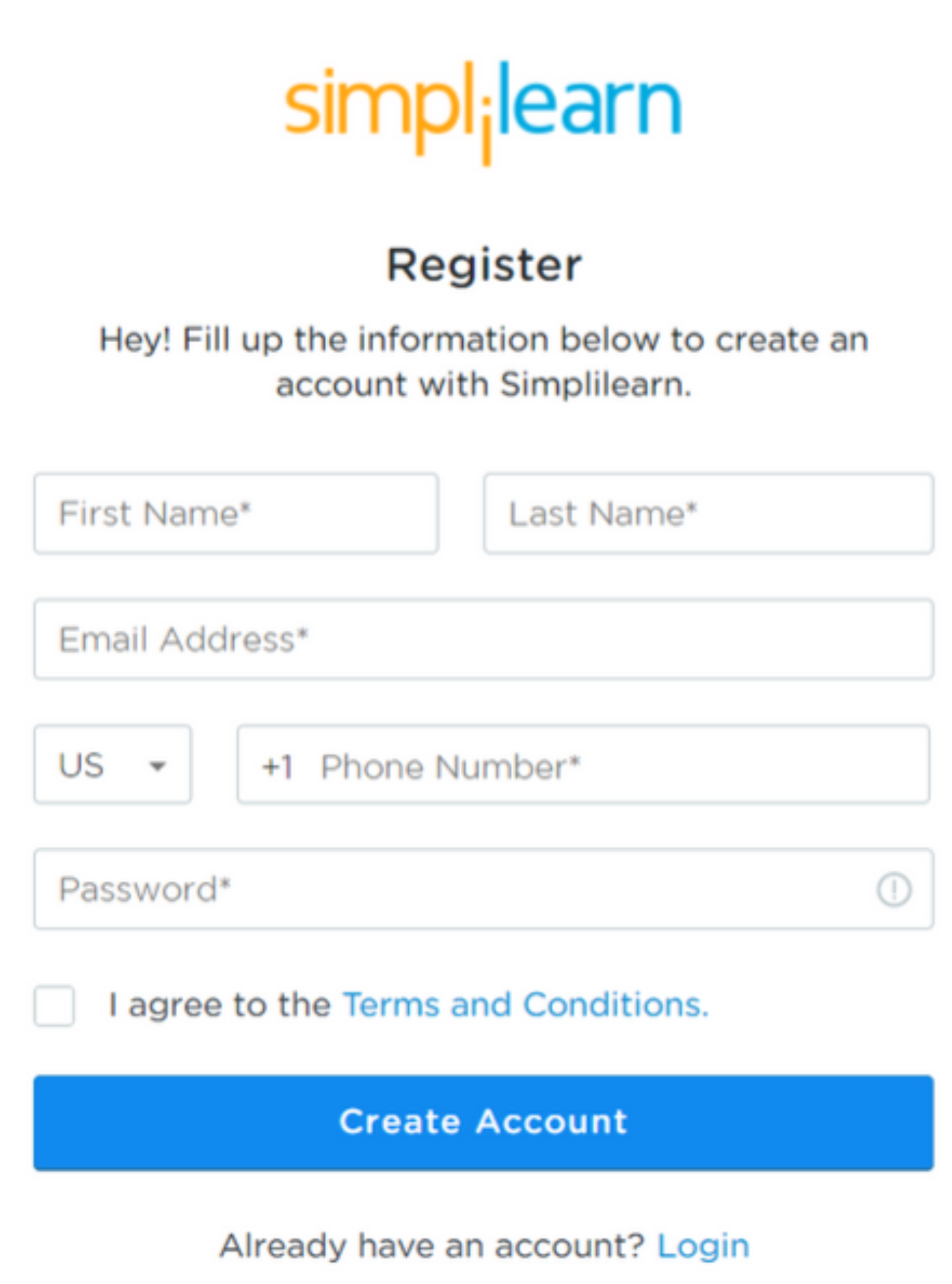 Simplilearn Registration