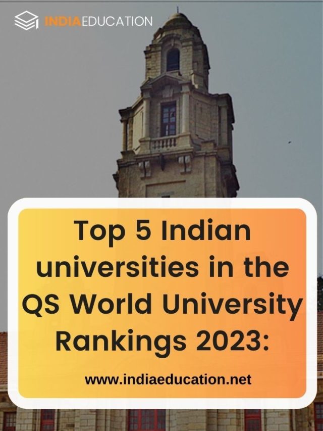 The list of top 5 Indian Universities QS World Ranking 2023